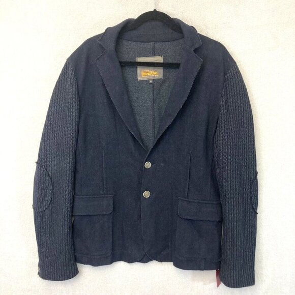 Imperial Other - Imperial Italy Mens Knit Unconstructed Blazer Jacket XL Streetwear Preppy Blue
